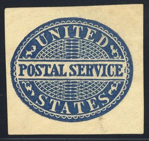 United States, Postal Stationery #UO16 Cat$210, 1877 Postal Service, blue on ...