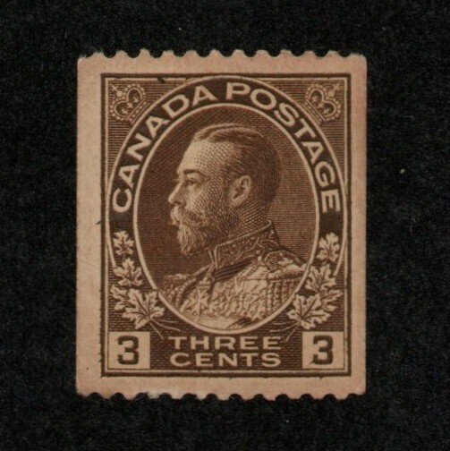 Canada Scott 134 3-cent George V coil Mint NH Fine 2021 cv $25