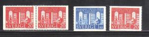 Sweden MNH sc# 600-2 with Pair Royal Library 2010CV $7.90