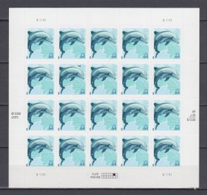 (S) USA #4388 Dolphin 64c Full Sheet of 20 stamps MNH