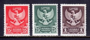 Indonesia - Scott #359-361 - MH - Crease #361, sweated gum - SCV $15