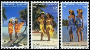 Scott #546-8 Tahitian Beachwear MNH