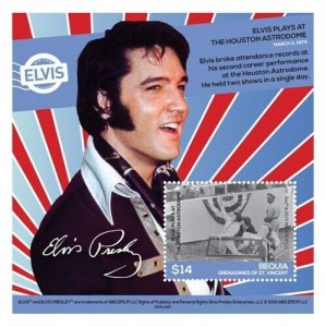 Bequia 2019 - Elvis Presley - The Houston Astrodome - Souvenir Stamp Sheet - MNH