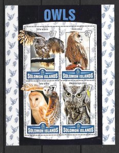 SOLOMON ISLANDS 2016 OWLS (1) MNH