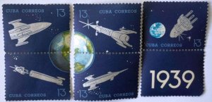 Cuba Sc# 879-882  SATELLITES & ROCKETS 13c  1964  MNH