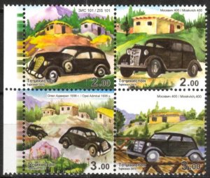 Tajikistan 2015 Classic Cars set of 4 MNH**