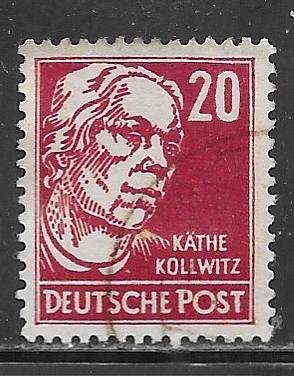 Germany Russian Zone 10N36: 20pf Kathe Kollwitz, used, VF