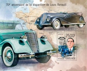 Togo - 2014 Louis Renault 70th Anniversary - Souvenir Sheet - 20H-885