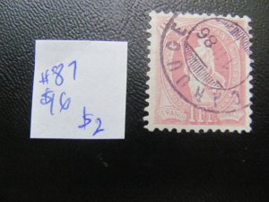 SWITZERLAND 1882-1884 USED SC 87 VF/XF $6 (185)
