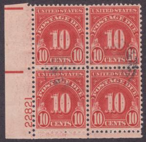 J84b,used plate block # 22821