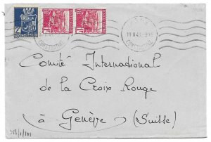 Constantine, Algeria to Geneva, Switzerland 1943 Cover, German Censor Tape & H/S