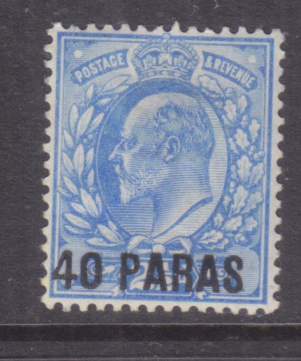 BRITISH LEVANT, 1902 KEVII 40 Paras on 2 1/2d. Ultramarine, heavy hinged. 