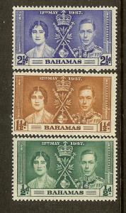 Bahamas, Scott #97-99, King George VI Coronation, MH