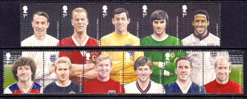Great Britain 2013 Soccer Players Complete Mint MNH Set SC 3167-3177