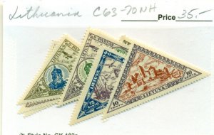 LITHUANIA #C63-70, Mint Never Hinged, Scott $35.00