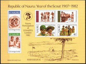 Nauru 1982 Boy Scouts Scouting S/S Imperf. MNH **