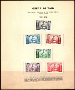 1937 Great Britain Poster Stamp Coronation of George VI The Orb Set/6