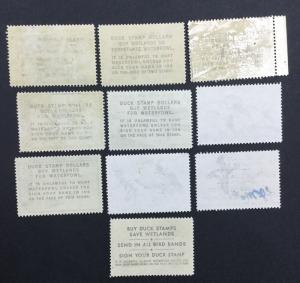 MOMEN: US #RW29-29,31-32,34-37 SIGNED $114 LOT #1026