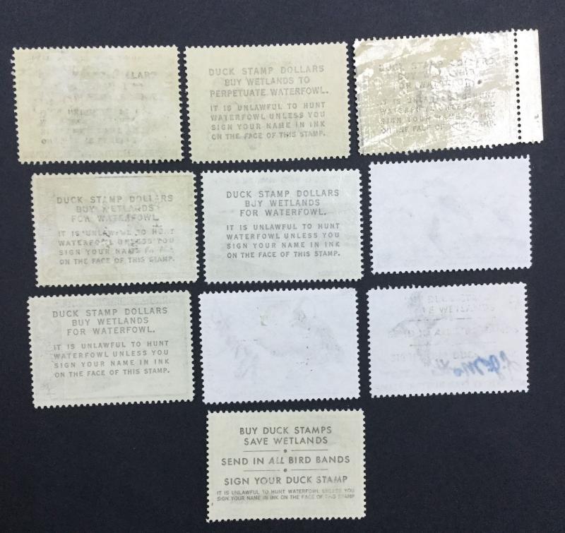 MOMEN: US #RW29-29,31-32,34-37 SIGNED $114 LOT #1026