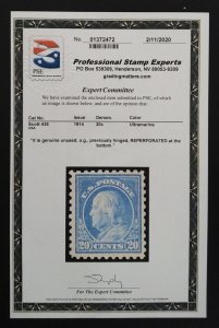 United States 438 XF MLH OG ** See Certificate **