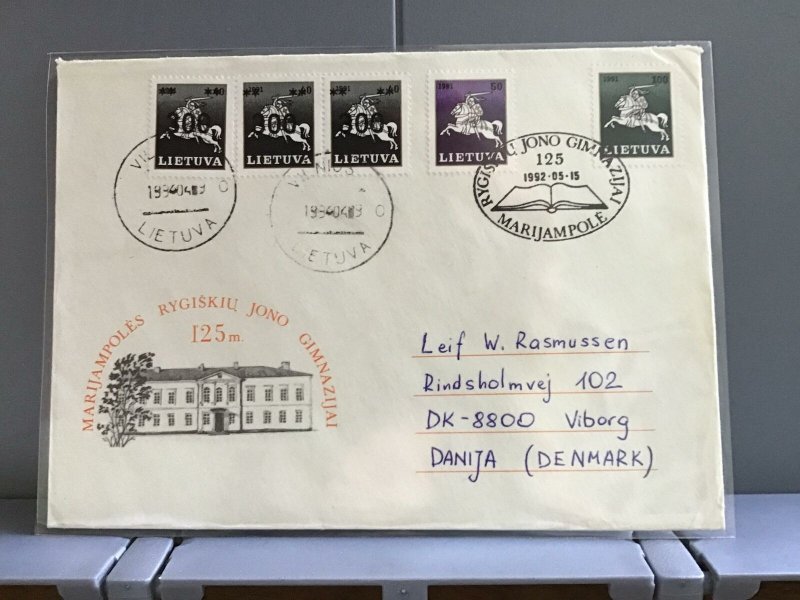 Lithuania 1992  to Denmark   stamps cover R29356