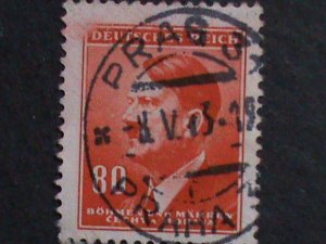 ​CZECHOSLOVAKIA-1942 SC#67 ADOLF HITLER- BOHEMIA & MORAVIA-FANCY CANCEL VF