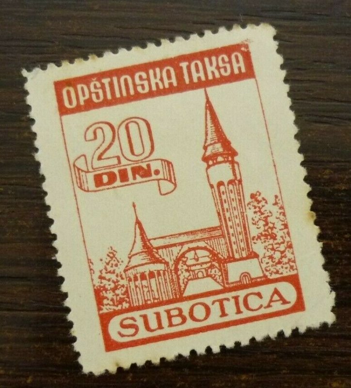 Yugoslavia Serbia SUBOTICA Local Revenue Stamp 20 Din.  CX22