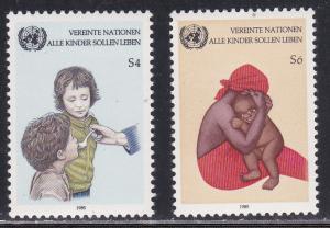 U.N. - Vienna # 55-56, Child Survival, Mint NH