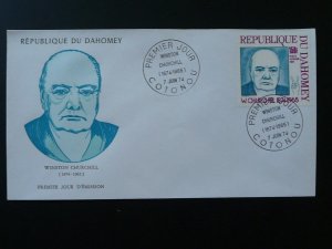 president Winston Churchill masonic freemason FDC Dahomey 80854