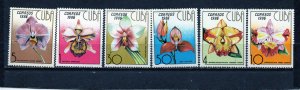 CUBA 1986 FLOWERS/ORCHIDS SET OF 6 STAMPS MNH