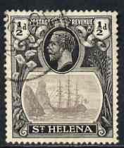 St Helena 1922-37 KG5 Badge Script 1/2d single with varie...