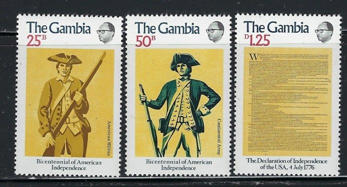 Gambia 335-37 MNH 1976 U.S. Bicentennial