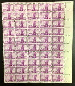 1027    New York City 300th Anniversary   MNH  3 c Sheet of 50   1953