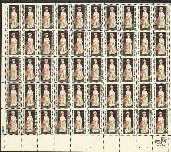 US #1273 Mint Sheet Copley Art 