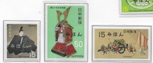 Japan 965-67 Kamakura Period National Treasures set MIHON MNH