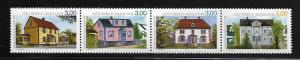 ST. PIERRE & MIQUELON 666 MNH HOUSES, STRIP OF 4 STAMPS 1998