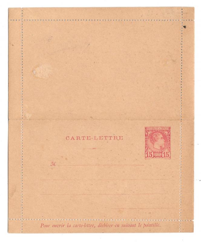 Monaco Postal Stationery Unused 15c Lettercard 5c Envelope