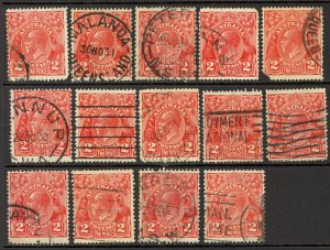 Australia Sc# 71 SG# 99a Used Lot/14 1930 2p red KGV