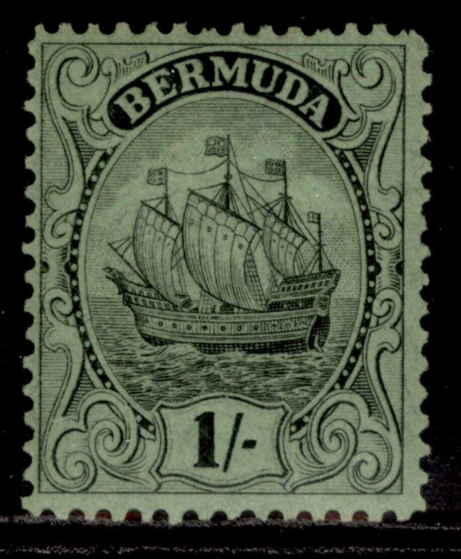 BERMUDA GV SG87, 1s black/emerald, VLH MINT.