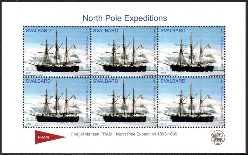 SVALBARD SPITSBERGEN 2023 SHIP FRAM NANSEN POLAR EXPEDITION MNH LOCAL STAMPS