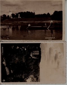 Latvia 2 viewcards Krustpils pre-1940