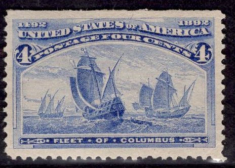 US Stamp #233 4c Columbian MINT Hinged SCV $50