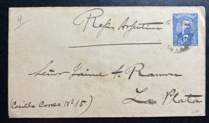 1897 Paraguay Postal Stationery Cover To La Plata Argentina