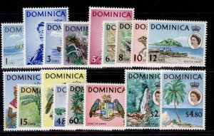 DOMINICA QEII SG162-178, 1954-62 complete set, M MINT. Cat £55.