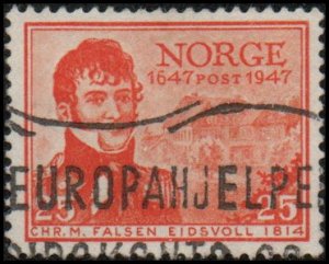 Norway 282 - Used - 25o Christian M. Falsen (1947)