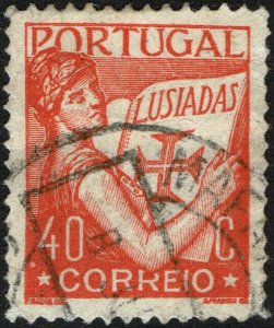 Portugal #506  Used - 40c org-red Portugal and Lusiads (1931)