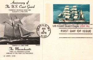 US POSTAL CARD SPECIAL PICTORIAL POSTMARK THE MASSACHUSETTS COAST GUARD 1978