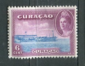 NETHERLANDS CURACAO; 1942 early Wilhelmina Airmail issue Mint hinged 6c. value