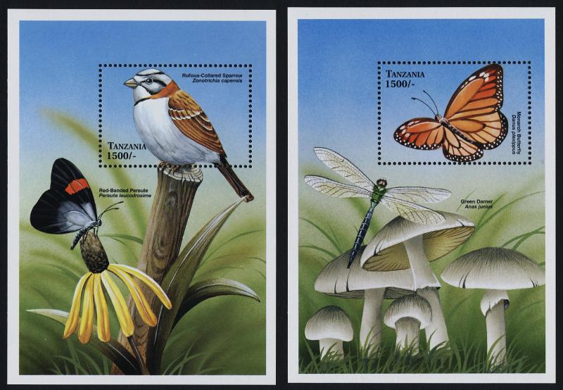 Tanzania 2174-83 MNH Birds, Butterflies, Flowers, Frog, Mushroom, Beetles