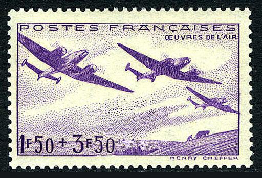 France B130, MNH. Planes over fields, 1942